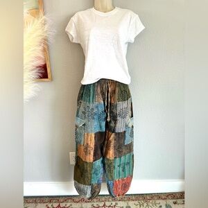 IndieGlam Cotton Patchwork Boho Cargo Pants